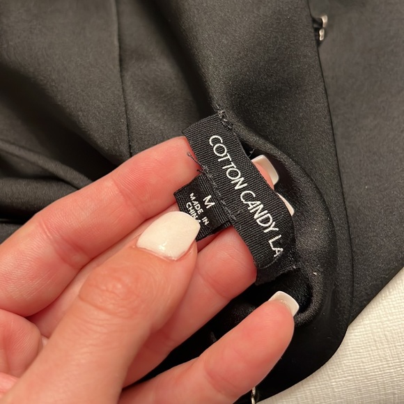 Cotton Candy LA Black Cowl Neck Slip Dress - Picture 5 of 6